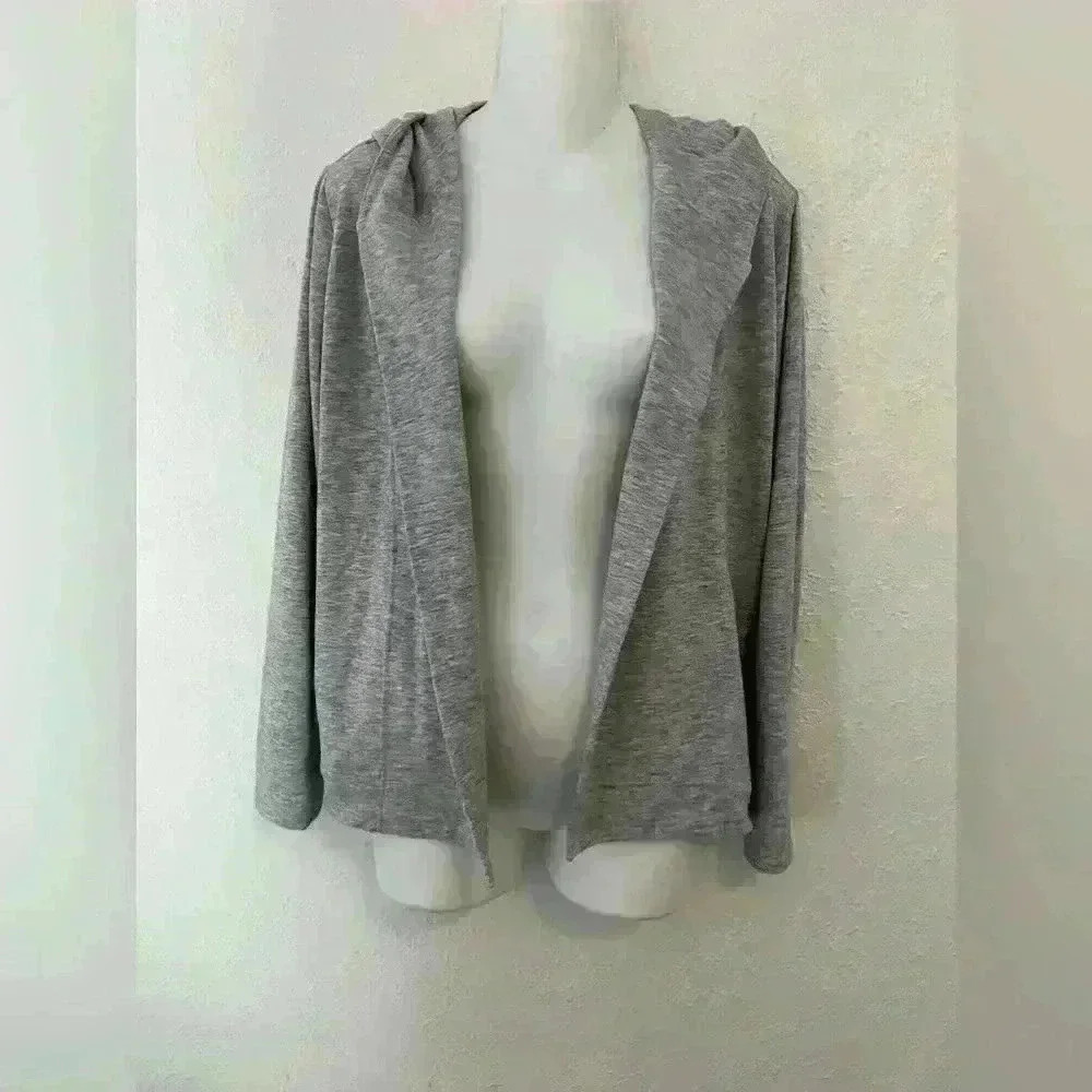 Victoria's Secret Gray Long Sleeve Open Front Hooded Cardigan Women's XS